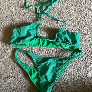 Bydee green sparkle bikini
